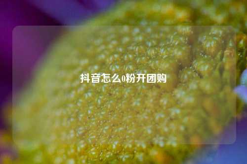 抖音怎么0粉开团购
