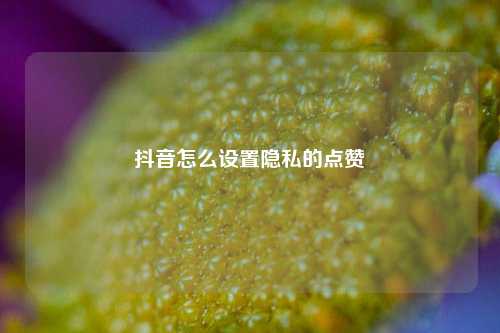 抖音怎么设置隐私的点赞
