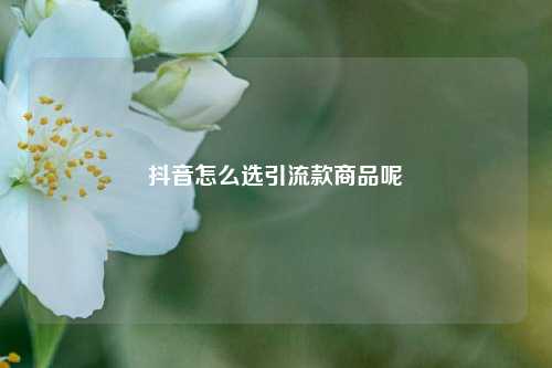 抖音怎么选引流款商品呢