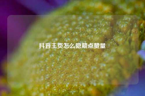 抖音主页怎么隐藏点赞量