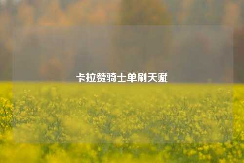 卡拉赞骑士单刷天赋