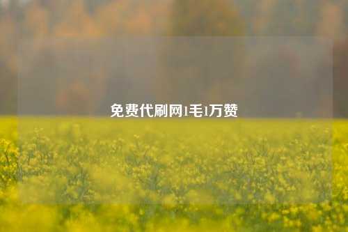 免费代刷网1毛1万赞