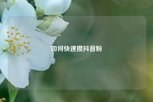 如何快速攒抖音粉